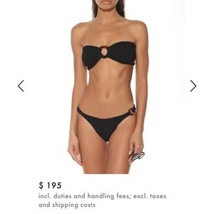 Hunza G Black strapless bikini & bottoms